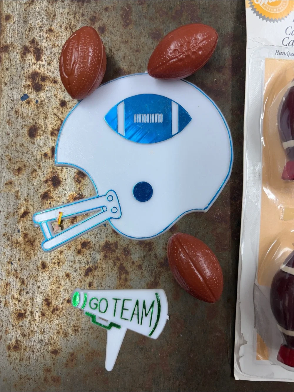 VTG Football Party Decoration Cake Topper Bundle 18 Pcs.  Various Conditions